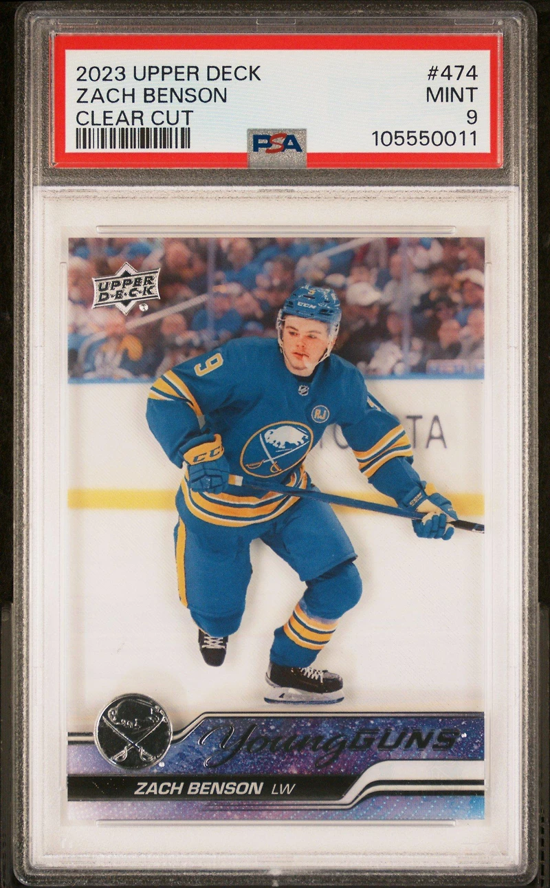 2023 Upper Deck 474 Zach Benson Clear Cut PSA 9