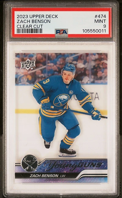 2023 Upper Deck 474 Zach Benson Clear Cut PSA 9