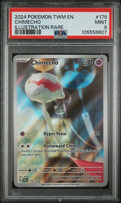2024 Pokemon Twm En-twilight Masquerade 179 Chimecho Illustration Rare PSA