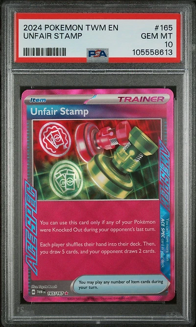 2024 Pokemon Twm En-twilight Masquerade 165 Unfair Stamp PSA
