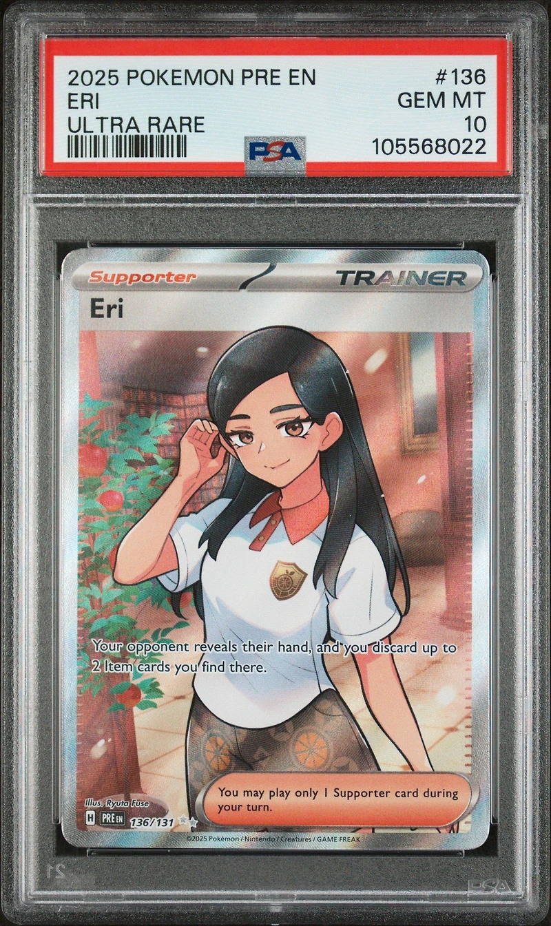 2025 Pokemon Pre En-prismatic Evolutions 136 Eri Ultra Rare PSA 10