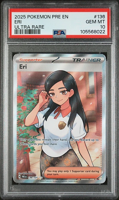 2025 Pokemon Pre En-prismatic Evolutions 136 Eri Ultra Rare PSA 10