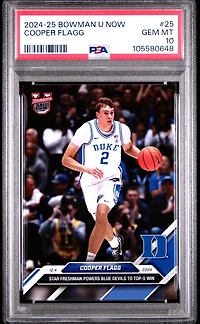 2024-25 Bowman U Now 25 Cooper Flagg PSA 10