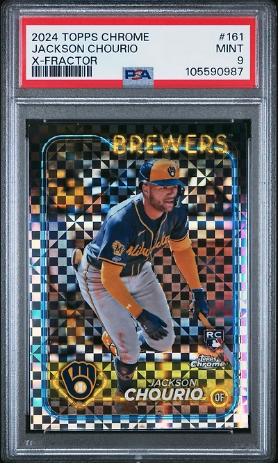 2024 Topps Chrome 161 Jackson Chourio X-fractor PSA 9