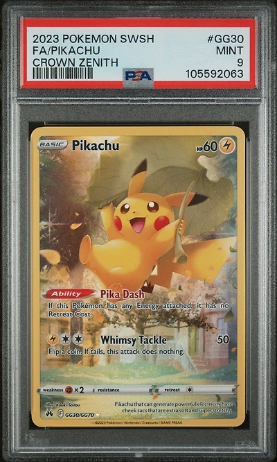 2023 Pokemon Sword And Shield Crown Zenith Gg30 Full Art/pikachu PSA