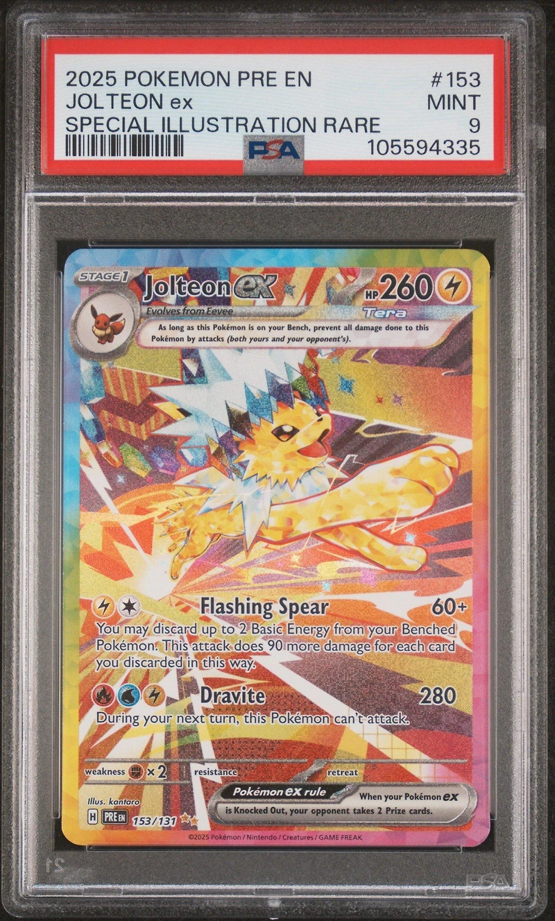 2025 Pokemon Pre En-prismatic Evolutions 153 Jolteon Ex Special Illustration Rare PSA