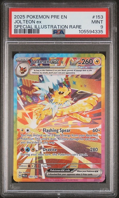 2025 Pokemon Pre En-prismatic Evolutions 153 Jolteon Ex Special Illustration Rare PSA