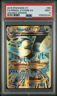 2015 Pokemon Xy Ancient Origins 96 Full Art/primal Kyogre Ex PSA