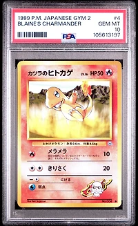 1999 Pokemon Japanese Gym 2 4 Blaine's Charmander PSA 10