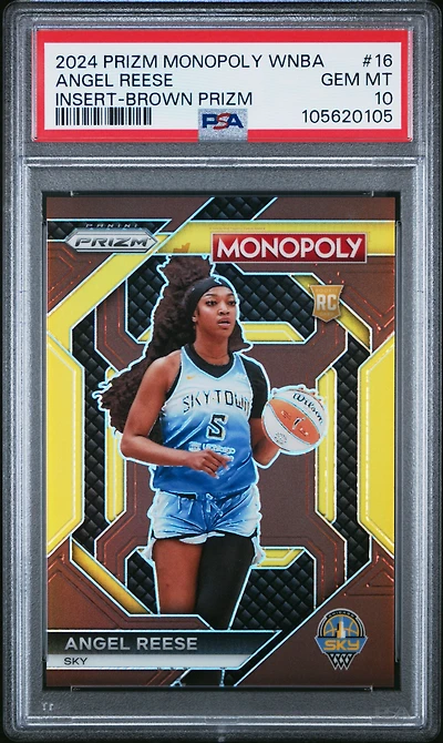 2024 Panini Prizm Monopoly Wnba Insert 16 Angel Reese Brown Prizm PSA 10