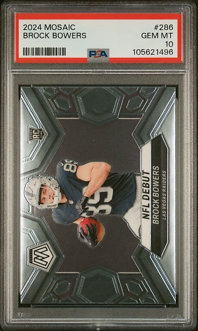 2024 Panini Mosaic 286 Brock Bowers PSA 10