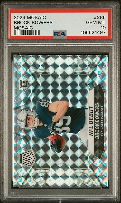 2024 Panini Mosaic 286 Brock Bowers Mosaic PSA 10