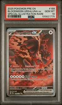 2025 Pokemon Pre En-prismatic Evolutions 168 Bloodmoon Ursaluna Ex Special Illustration Rare PSA