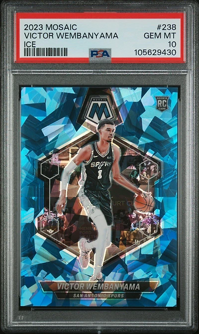 2023 Panini Mosaic 238 Victor Wembanyama Ice PSA 10