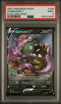 2021 Pokemon Sword & Shield Evolving Skies 100 Garbodor V PSA 9