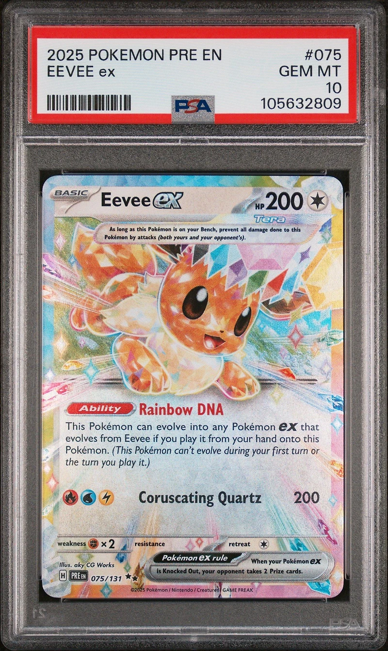 2025 Pokemon Pre En-prismatic Evolutions 075 Eevee Ex PSA