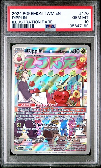 2024 Pokemon Twm En-twilight Masquerade 170 Dipplin Illustration Rare PSA