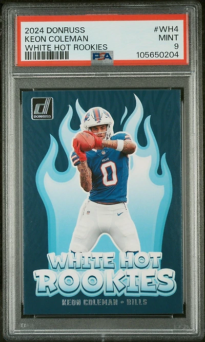 2024 Panini Donruss White Hot Rookies Wh4 Keon Coleman PSA 9