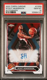 2023 Topps Chrome Topps Chrome Autographs Cgsh Scoot Henderson PSA 10