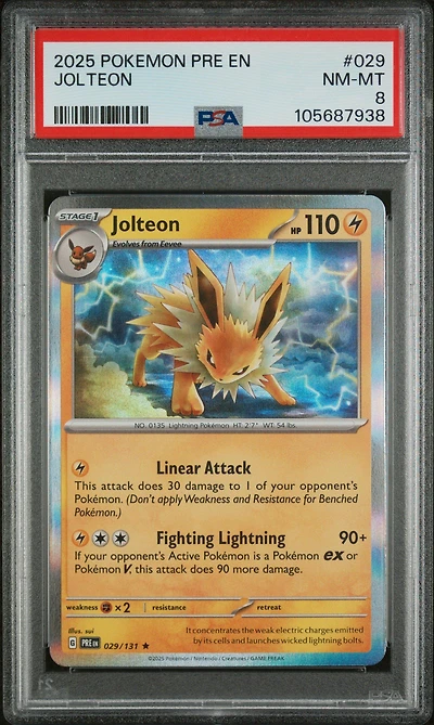 2025 Pokemon Pre En-prismatic Evolutions 029 Jolteon PSA