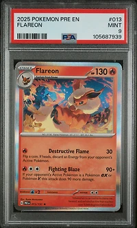2025 Pokemon Pre En-prismatic Evolutions 013 Flareon PSA 9