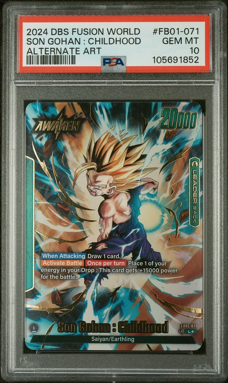 2024 Dragon Ball Super Card Game Fusion World Awakened Pulse Fb01-071 Son Gohan : Childhood Alternate Art PSA 10