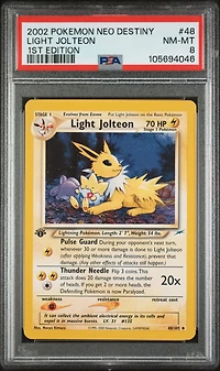 2002 Pokemon Neo Destiny 48 Light Jolteon 1st Edition PSA 8