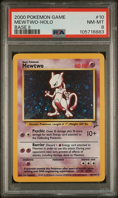 2000 Pokemon Game Base Ii 10 Mewtwo-holo PSA
