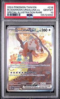 2024 Pokemon Twm En-twilight Masquerade 216 Bloodmoon Ursaluna Ex Special Illustration Rare PSA