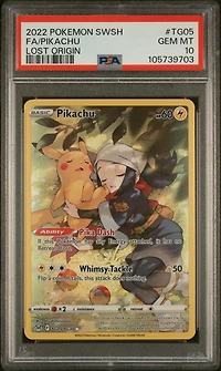 2022 Pokemon Sword & Shield Lost Origin Tg05 Full Art/pikachu PSA