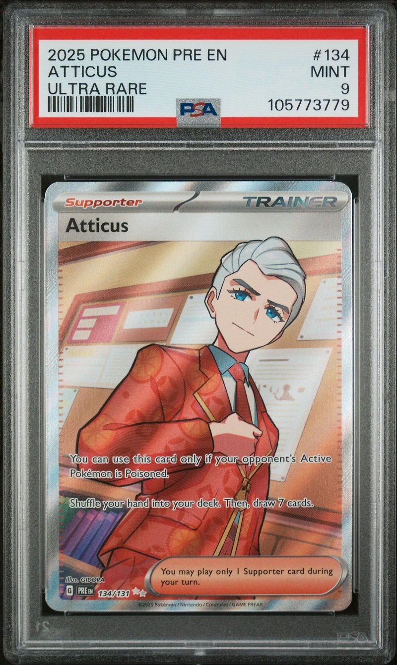 2025 Pokemon Pre En-prismatic Evolutions Atticus Ultra Rare PSA