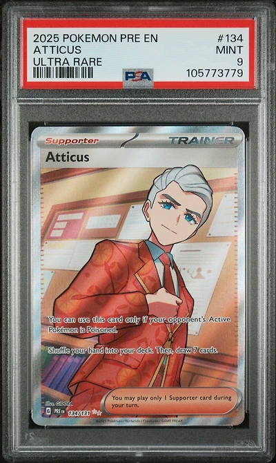 2025 Pokemon Pre En-prismatic Evolutions Atticus Ultra Rare PSA
