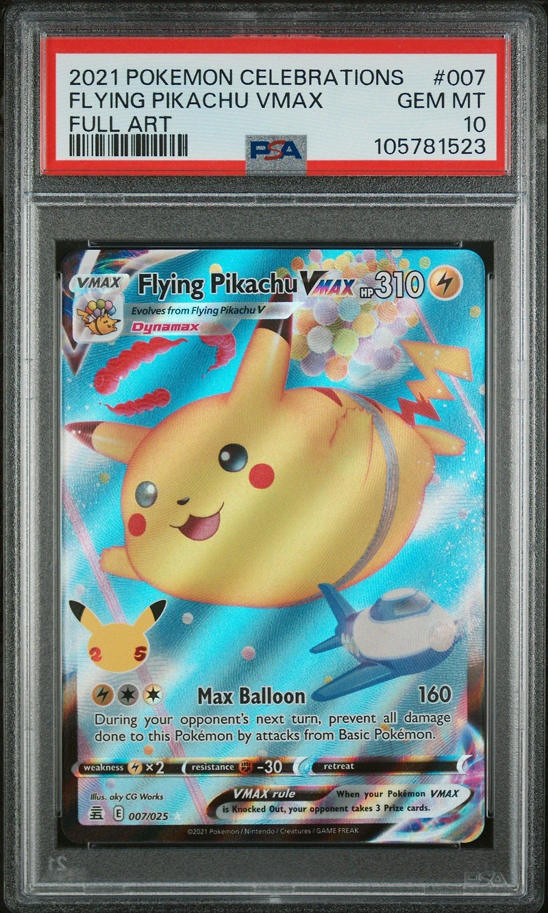 2021 Pokemon Celebrations 007 Full Art/flying Pikachu Vmax PSA