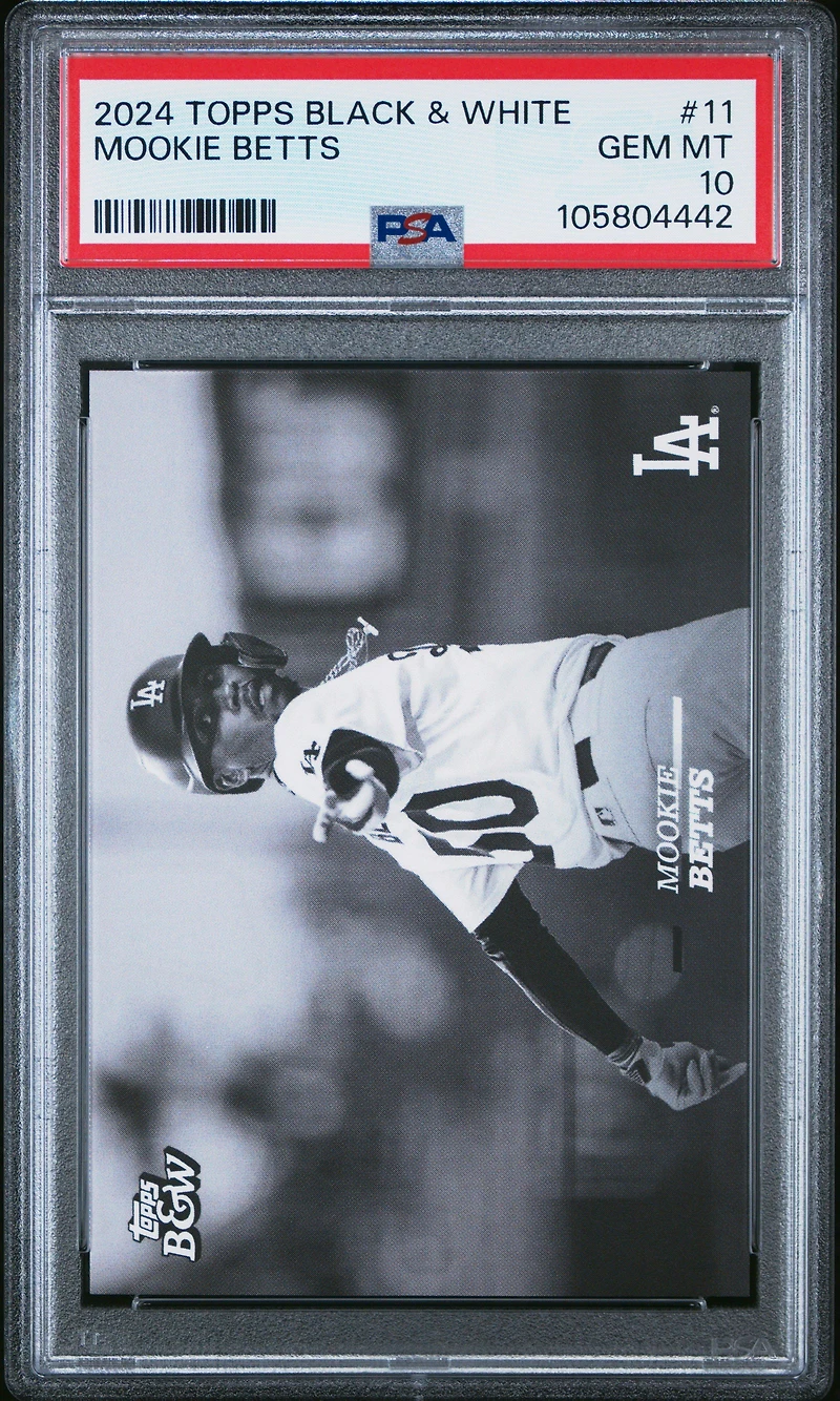 2024 Topps Black And White 11 Mookie Betts PSA 10