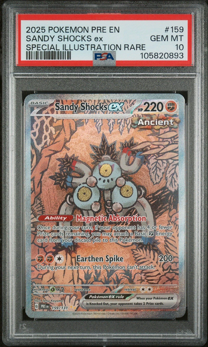 2025 Pokemon Pre En-prismatic Evolutions 159 Sandy Shocks Ex Special Illustration Rare PSA