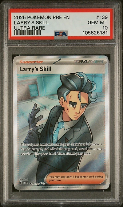 2025 Pokemon Pre En-prismatic Evolutions 139 Larry's Skill Ultra Rare PSA
