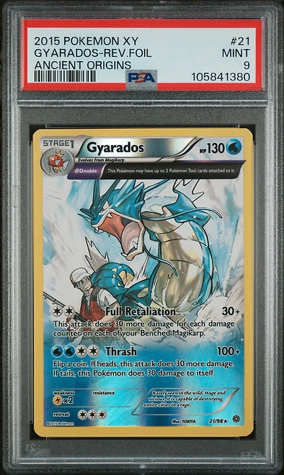 2015 Pokemon Xy Ancient Origins 21 Gyarados-reverse Foil PSA 9