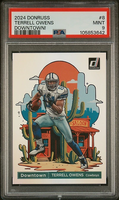 2024 Panini Donruss Downtown! 8 Terrell Owens PSA 9