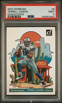 2024 Panini Donruss Downtown! 8 Terrell Owens PSA 9
