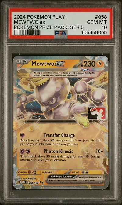 2024 Pokemon Play! Pokemon Prize Pack: Series 5 058 Mewtwo Ex PSA 10