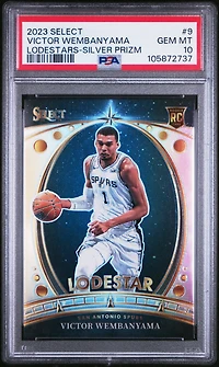 2023 Panini Select Lodestars 9 Victor Wembanyama Silver Prizm PSA 10