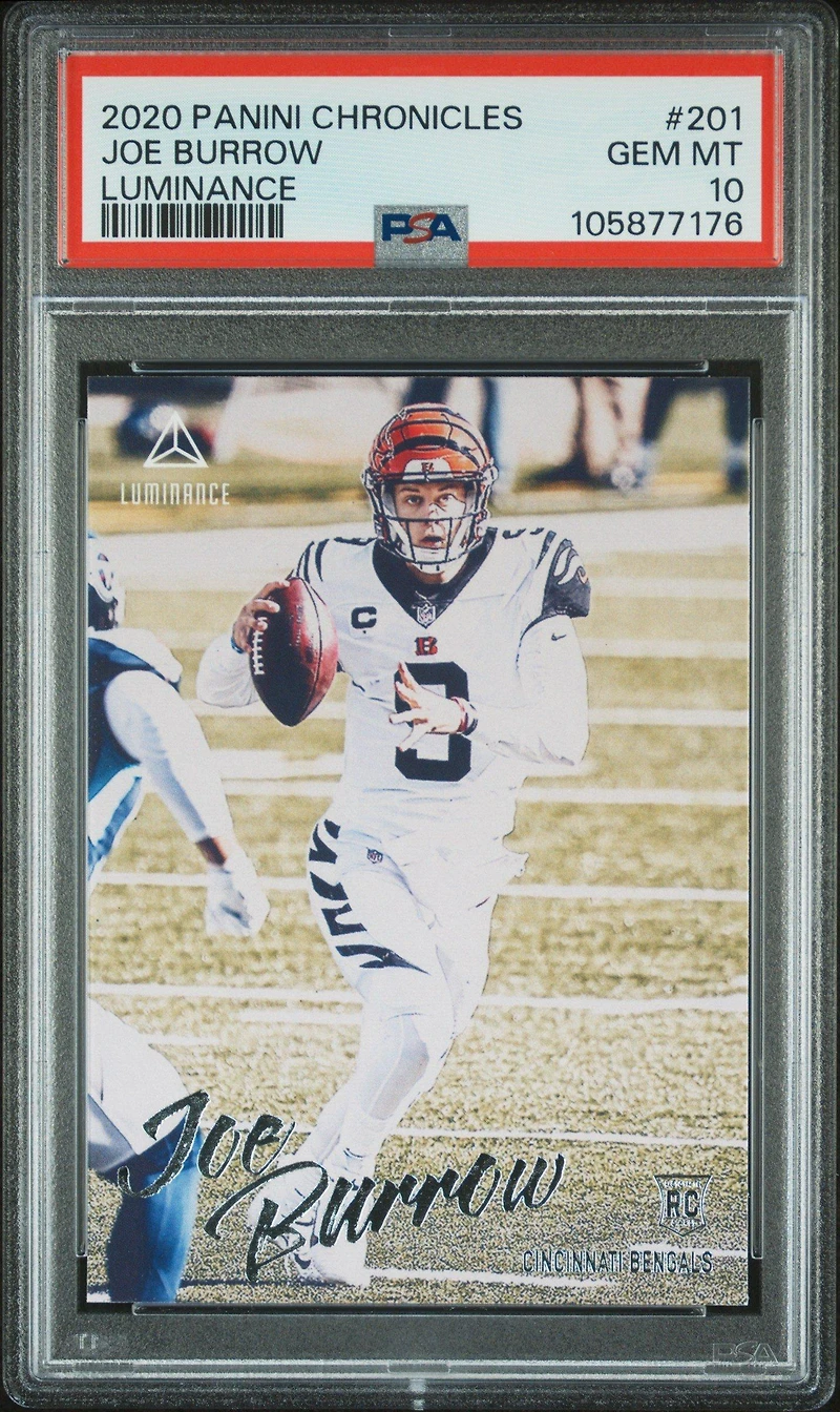 2020 Panini Chronicles Luminance 201 Joe Burrow PSA 10