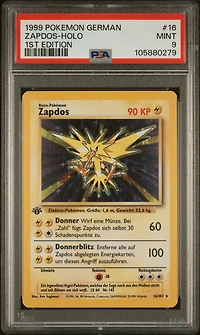 1999 Pokemon German 16 Zapdos-holo 1st Edition PSA