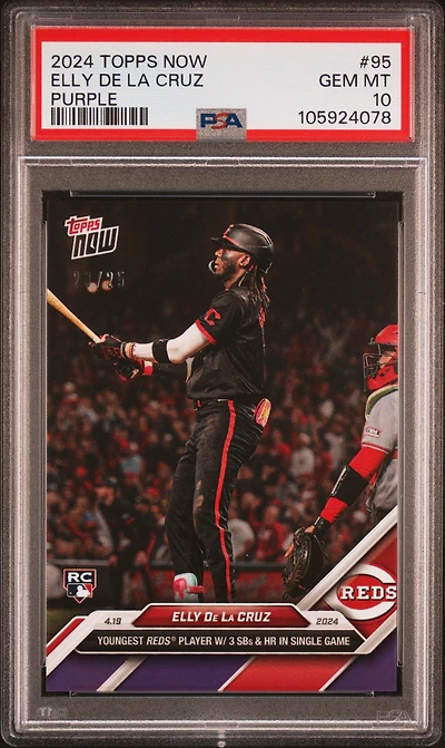 2024 Topps Now 95 Elly De La Cruz Purple PSA 10