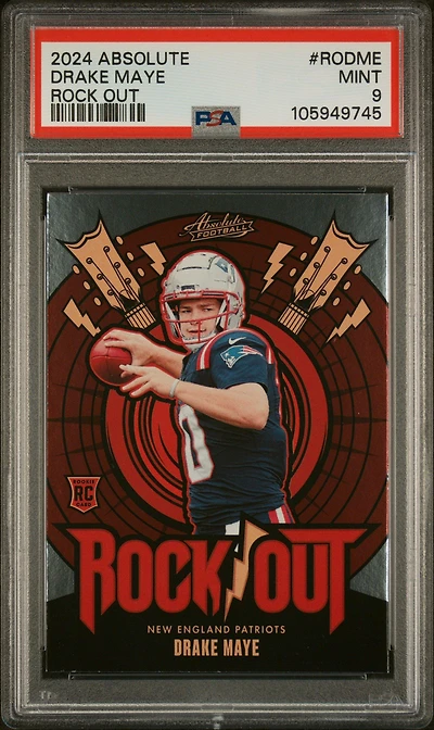 2024 Panini Absolute Rock Out Rodme Drake Maye PSA 9
