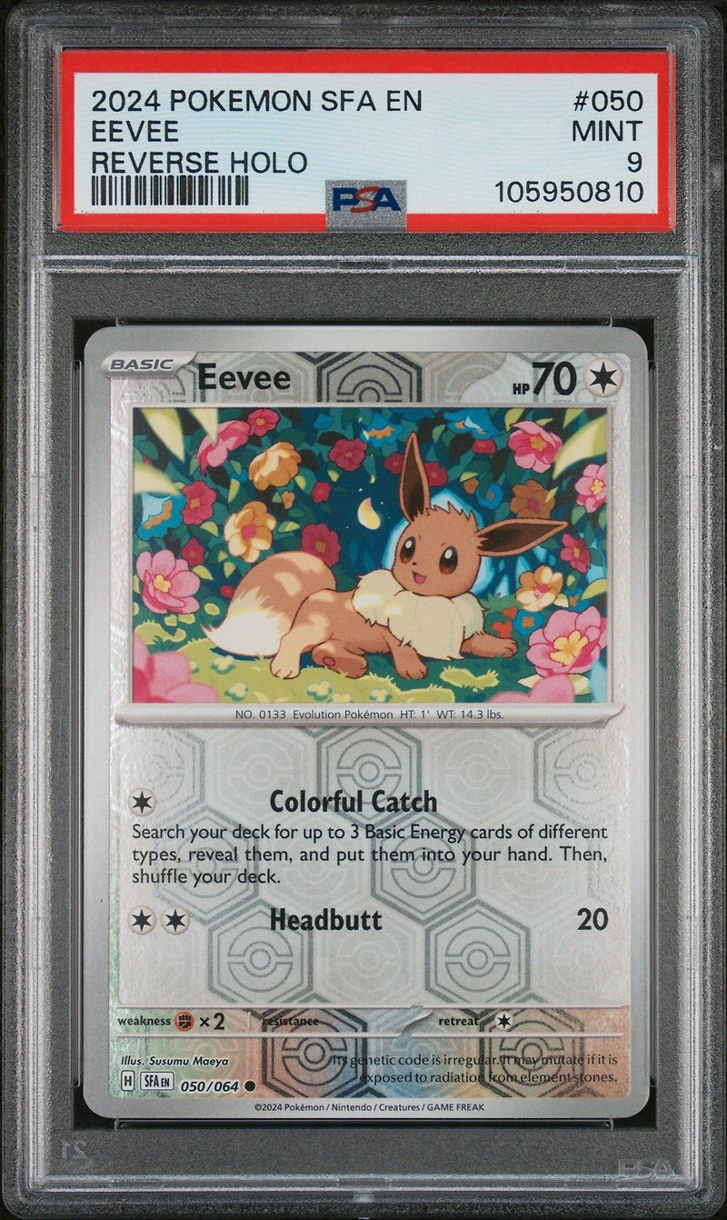 2024 Pokemon Sfa En-shrouded Fable 050 Eevee Reverse Holo PSA 9
