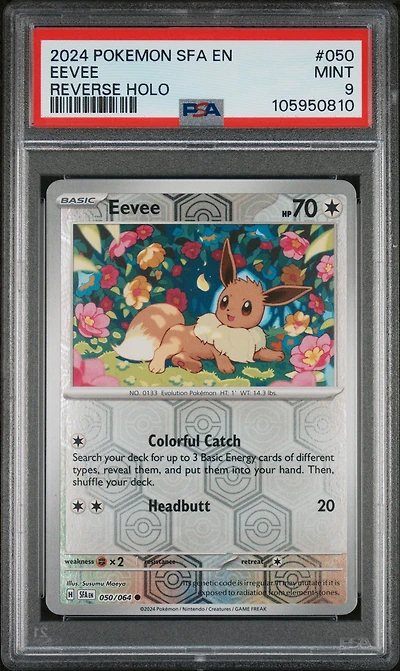 2024 Pokemon Sfa En-shrouded Fable 050 Eevee Reverse Holo PSA 9