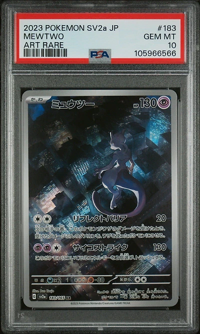 2023 Pokemon Japanese Sv2a-pokemon 151 183 Mewtwo Art Rare PSA