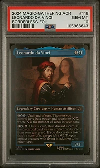 2024 Magic The Gathering Assassin's Creed 118 Leonardo Da Vinci Borderless-foil PSA 10