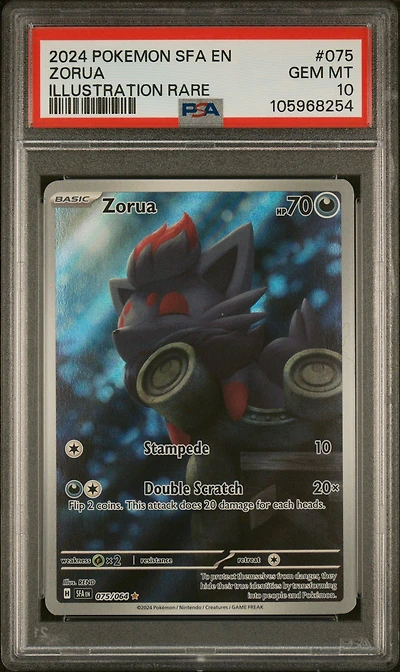 2024 Pokemon Sfa En-shrouded Fable 075 Zorua Illustration Rare PSA